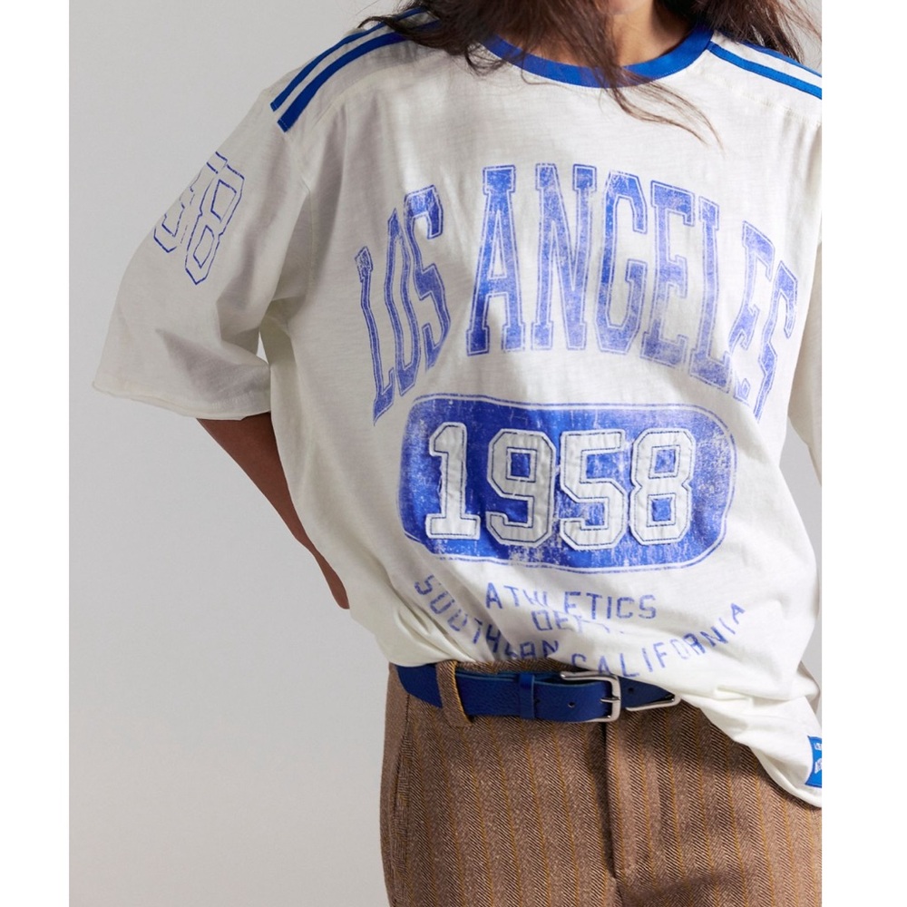 Free People Sunday Markey White & Blue 'Los Angeles 1958' Graphic Shirt